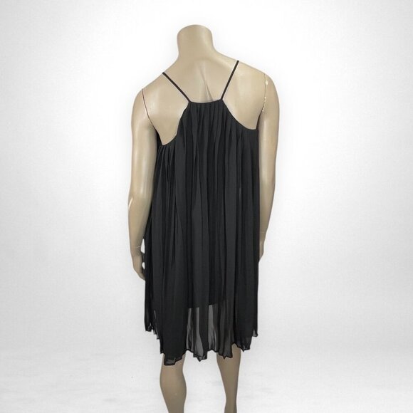 ROMEO & JULIET COUTURE Medium Accordion Pleated Chiffon Black Dress Party - Picture 3 of 10
